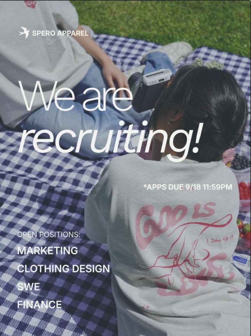 Spero Apparel Instagram — "We are recruiting!" post