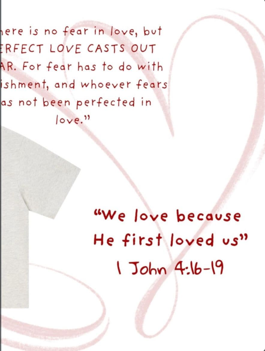 Spero Apparel Instagram — "Perfect love casts out fear" verse graphic